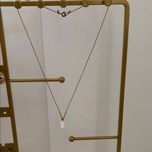 Gold and White Pendant Necklace